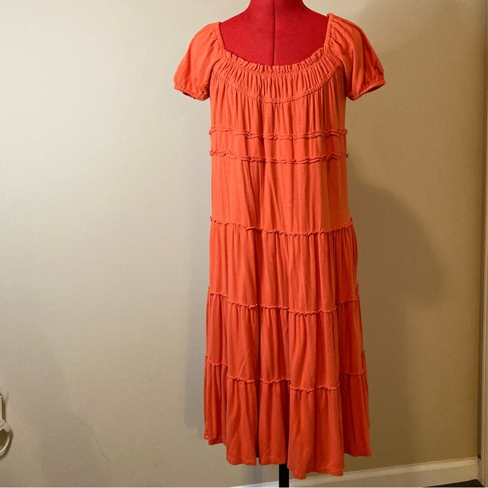 Tiered Short Sleeve Full Dress